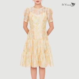 Thumbnail Sunpetal Dress – Đầm Tencel hoa vàng pastel, Đầm công sở nữ IVY moda MS 48T0270 4