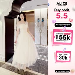 Thumbnail Váy Trễ Vai Dự Tiệc Alice, Đầm Lưới Phối Ren Dáng Maxi Ôm Eo, Váy Đính Đá Nổi Có Lót Xòe Bồng, Phù Hợp Đi Sự Kiện T40 1