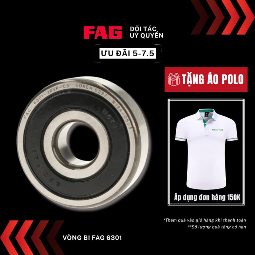 Ảnh Vòng bi bánh xe FAG - 6301 lắp theo xe Honda Wave, Future, Air Blade, Lead, SH 1