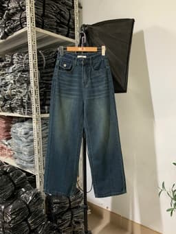 Thumbnail Quần Jean Ống Suông Ngắn Nữ Cạp Cao Hot ENVY J140 4
