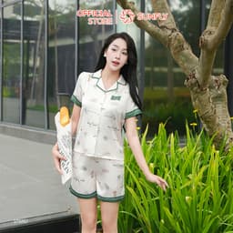 Thumbnail Bộ pijama nữ lụa latin SUNFLY áo cộc quần sooc ST9267 4