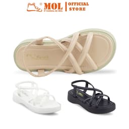 Thumbnail Sandal nữ đế bánh mì cao 4cm quai chéo hiệu MOL HM11 1