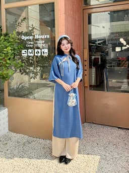 Thumbnail Set áo dài lụa gấm GAGO Brand áo tay lỡ quần vải lụa gấm cao cấp tôn dáng mặc Tết, đám cưới 3