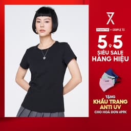 Thumbnail Áo Thun Nữ Couple TX Cổ Tròn Basic Vải Đốm Form Slim Ôm WTS 2375 1