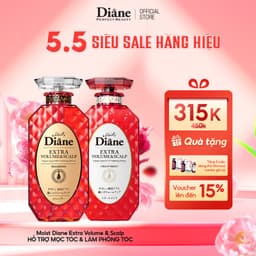 Thumbnail Combo dầu gội xả phồng tóc hỗ trợ mọc tóc phục hồi khô xơ Moist Diane Extra Volume & Scalp 450ml*2 1