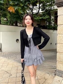 Thumbnail Áo khoác cardigan thun ren GAGO nữ dáng croptop, áo khoác nữ nhẹ mùa hè phong cách dạo phố tiểu thư GA4767 2