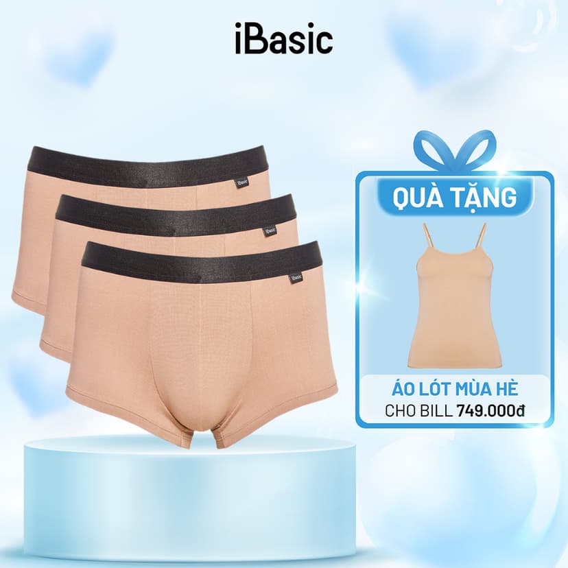 Ảnh Combo 3 Quần lót nam iBasic thun boxer Espresso PANM103 1