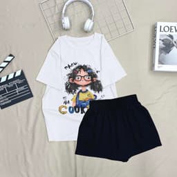 Thumbnail Đồ bộ nữ mùa hè in hình cô gái HOT TREND 2025 có size 15-65kg - Set đồ nữ LOZA BP355-SB355 2