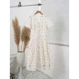 Thumbnail Váy hoa nhí cổ V dáng xòe nhẹ nhàng – váy vintage nữ Evalover V2025281 4