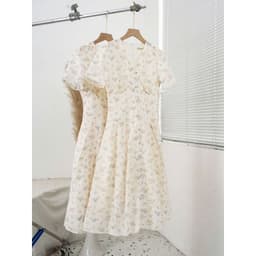 Thumbnail Váy hoa nhí cổ V dáng xòe nhẹ nhàng – váy vintage nữ Evalover V2025281 3