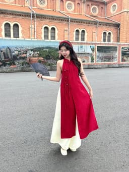 Thumbnail Set Áo Dài Yếm Kèm Quần GAGO Brand Cách Tân Dáng Suông Mặc Dịp Tết, Đi Chơi Tết 2025 Ất Tỵ 4