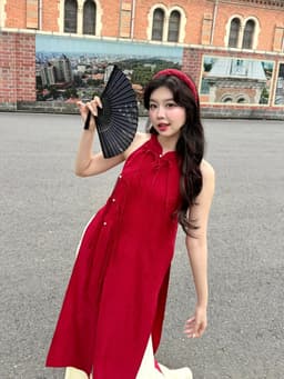 Thumbnail Set Áo Dài Yếm Kèm Quần GAGO Brand Cách Tân Dáng Suông Mặc Dịp Tết, Đi Chơi Tết 2025 Ất Tỵ 1
