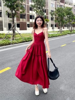 Thumbnail Đầm Maxi GAGO Brand 3 Tầng Đầm 2 Dây Form Rộng Xòe Mocking Thời Trang Nữ GG4991 1