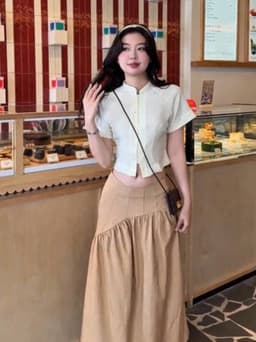 Thumbnail Set áo váy đũi cổ tàu GAGO Brand phong cách Chinese cách điệu tiểu thư sang trọng GA5092 GO5093 3