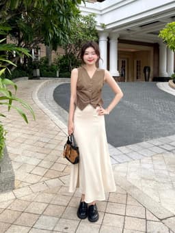 Thumbnail Chân váy đuôi cá dáng dài GAGO Brand dây kéo sau tôn dáng thướt tha mềm mại GO4973 1