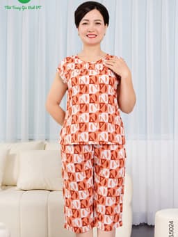 Thumbnail Bộ trung niên mặc nhà chất Lanh thoáng mát thời trang Việt Thắng, quần lửng, áo cộc tay - B06.5024 3