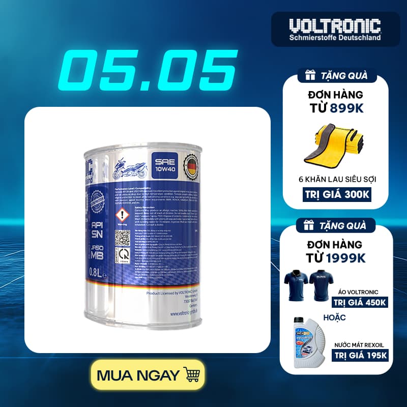Ảnh Dầu nhớt xe tay ga Voltronic Evo scooter 10w40 4T Edition - Fully Synthetic - Extra Pao Ester 2