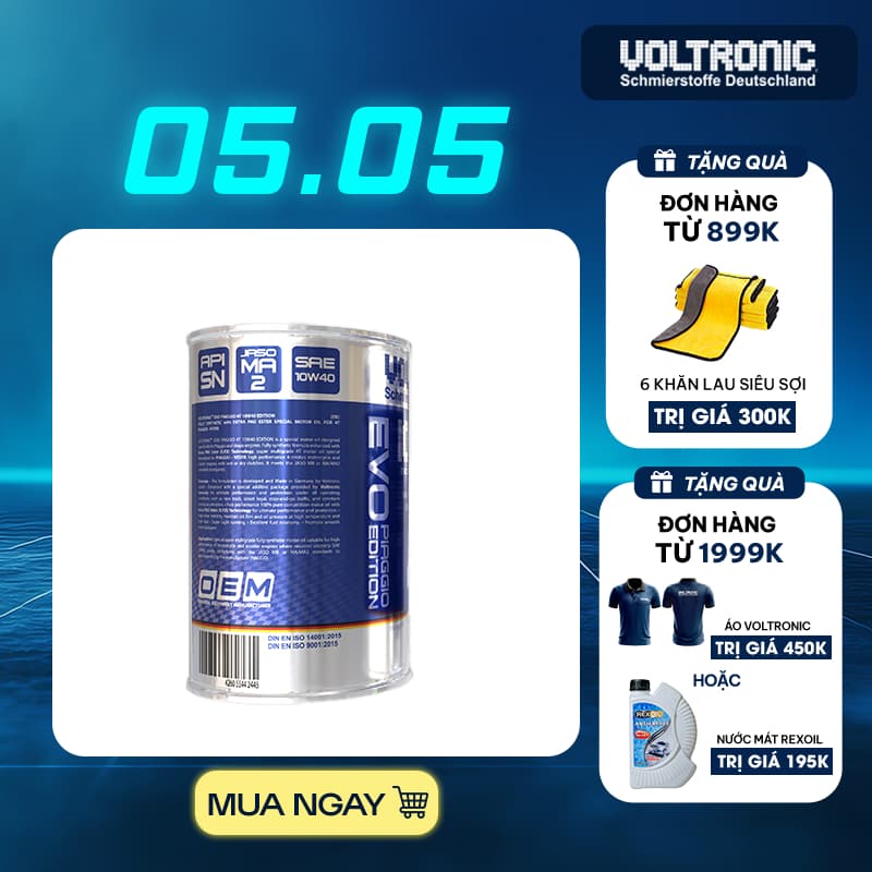 Ảnh Dầu nhớt nhập khẩu đức VOLTRONIC advance scooter 4t performance 10w40 1.2l chuyên dành cho xe piaggio, vespa 1