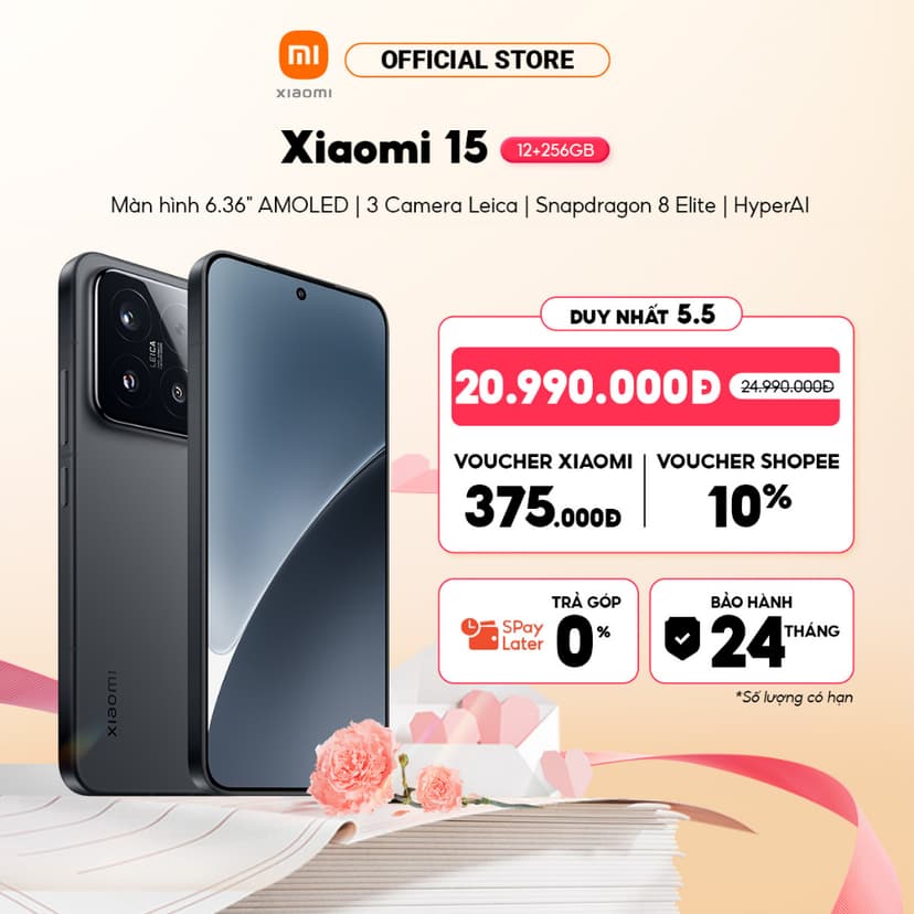 Ảnh Điện thoại thông minh Xiaomi 15 (12+256GB) | Màn 6.3" AMOLED | 3 Camera Leica | SD8 Elite HyperAI 1