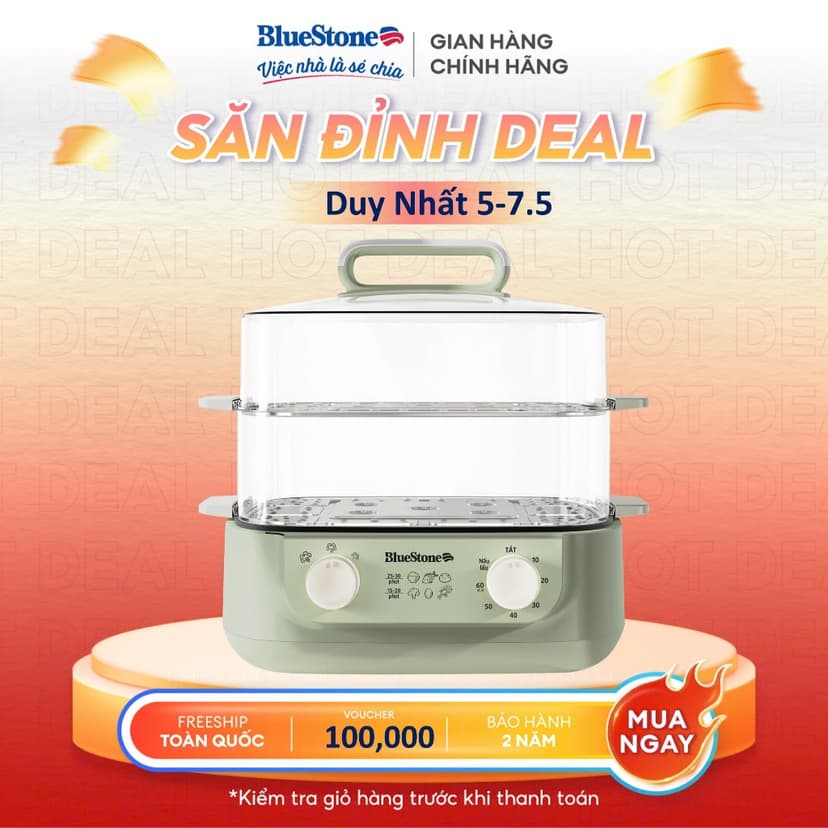 Ảnh Nồi Hấp Đa Năng BlueStone MPB-7235 - 1500W - Hấp 12 Lít - Lòng nồi 3 Lít 1