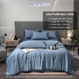 Thumbnail Bộ drap giường Serena Mattress Set ga giường 5 món chăn chần phi lụa thái trải phủ giường mát lạnh mùa hè cao cấp 4