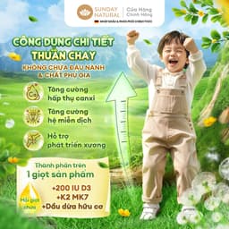 Thumbnail Combo Tiết Kiệm Sunday Natural Vitamin D3K2 Thuần Chay 100%, Cho hai bé hoặc Dùng Lâu Dài, 2 chai 3