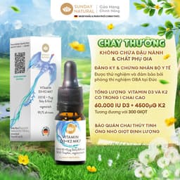 Thumbnail Combo Tiết Kiệm Sunday Natural Vitamin D3K2, Cho Hai Bé hoặc Dùng Lâu Dài, 2 Chai Chay thường 2