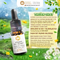 Thumbnail Sunday Natural Vitamin D3K2 Cho Trẻ 7+ và người lớn, Giúp Xương Chắc Khỏe, Thuần Chay 100% 2