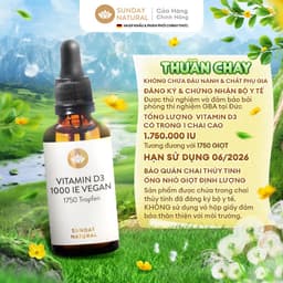 Thumbnail Sunday Natural Vitamin D3 Cho Trẻ 7+ và người lớn, Giúp Xương Chắc Khỏe, Thuần Chay 100% 2