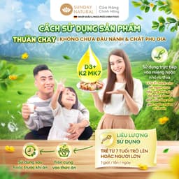 Thumbnail Sunday Natural Vitamin D3 Cho Trẻ 7+ và người lớn, Giúp Xương Chắc Khỏe, Thuần Chay 100% 4