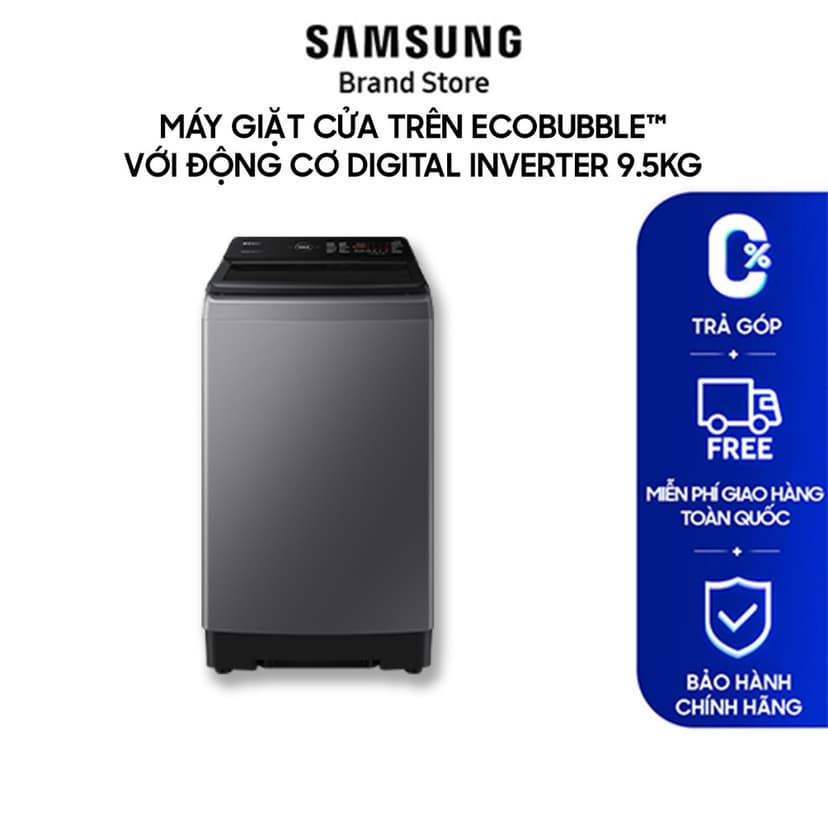 Ảnh Máy giặt thông minh Samsung AI Ecobubble™ với Ngăn giặt xả tự động 10 kg WW10T634DLX/SV 1