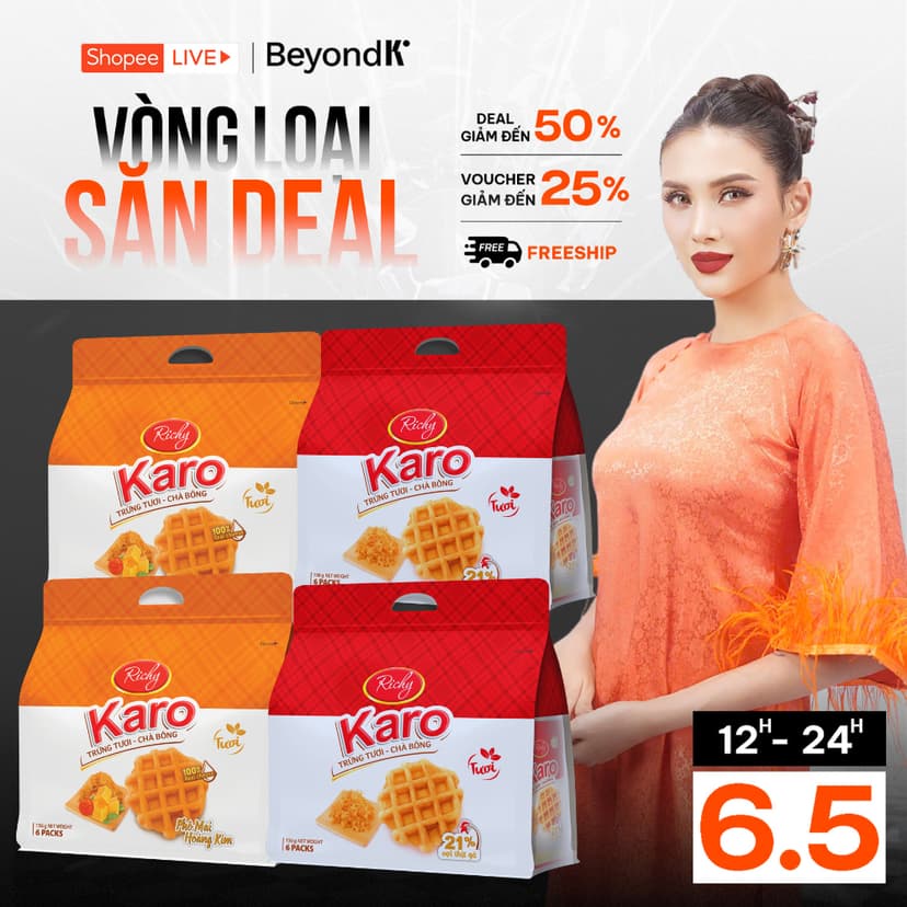 Ảnh Combo 24 chiếc Bánh tươi Richy KARO (26g/chiếc) 1