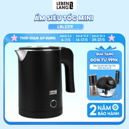 Thumbnail Ấm siêu tốc mini Lebenlang LBL2319, 600W,sôi nhanh trong 4s, 500ml dễ mang đi du lịch,bảo hành 2 năm 1