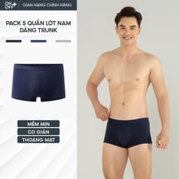 Thumbnail Pack tiện lợi 5 quần lót nam cotton Mỹ ONOFF dáng trunk êm nhẹ, kháng khuẩn - 18UO24A324 1