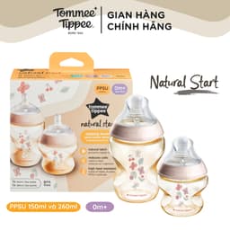 Thumbnail Bình Sữa PPSU Ty Siêu Mềm Tự Nhiên Tommee Tippee Natural Start, Hồng (Bộ 1 Bình 260ml và 1 Bình 150ml) 1