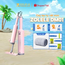 Thumbnail Cây lau mini tự vắt ZOLELE DM01 lau kính, lau bàn nhỏ gọn cầm tay tháo rời tiện lợi ( Màu Hồng ) 1