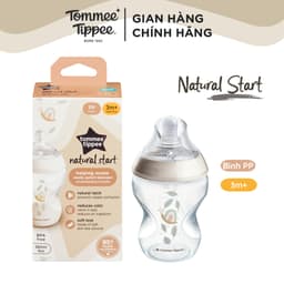 Thumbnail Bình Sữa PP Ty Siêu Mềm Tự Nhiên Tommee Tippee Natural Start 260ml, Núm Ty Của Bình 3-6 Tháng - Hoạ Tiết 1