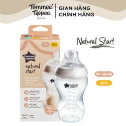 Thumbnail Bình Sữa Ty Siêu Mềm Tự Nhiên Tommee Tippee Natural Start PP 340ml, Núm Ty Của Bình 3-6 Tháng 1