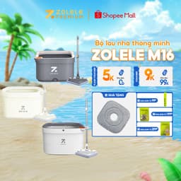 Thumbnail Bộ cây lau nhà ZOLELE 360 độ tự vắt 2 ngăn tách riêng nước bẩn M16 - Chính hãng 1
