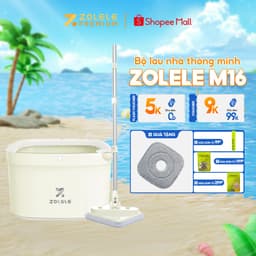 Thumbnail Bộ cây lau nhà ZOLELE 360 độ tự vắt 2 ngăn tách riêng nước bẩn M16 Trắng Kem (Phiên bảng giới hạn) 1