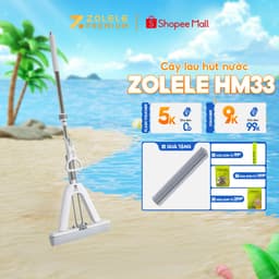 Thumbnail Cây lau nhà ZOLELE cán nhôm cầm nhẹ, tiết kiệm diện tích bảo quản Pva HM33 - Chính hãng 1