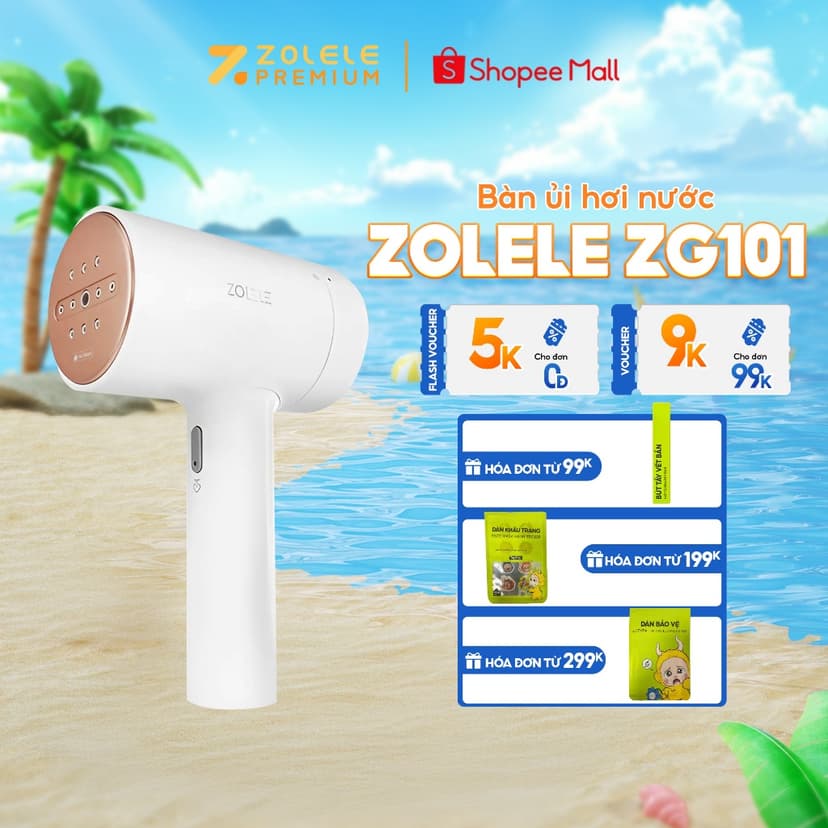Ảnh Bàn là hơi nước cầm tay Zolele ZG101 bàn ủi dung tích bình chứa nước 100ml - Chính Hãng 1