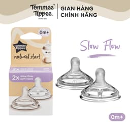 Thumbnail Núm Ty Silicon Siêu Mềm Tự Nhiên Cho Bé Tommee Tippee Natural Start Slow Flow 0-3 Tháng (Vỉ đôi, tách lẻ) 1