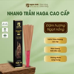 Thumbnail Nhang trầm Haga cao cấp, Thơm trầm đậm ngọt, Mùi hương cao quý, An toàn sức khỏe, 50 cây/5 cây - 30cm/40cm 1