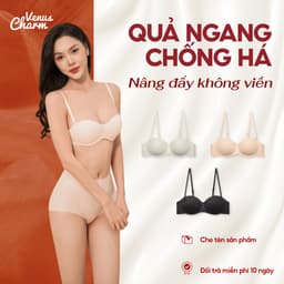 Thumbnail Áo lót không gọng quả ngang chống há Venus Charm, áo lót trơn mỏng nhẹ tôn vòng 1 - 0162 1