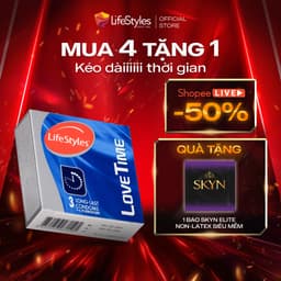 Thumbnail Bao cao su LifeStyles siêu mỏng, kéo dài thời gian quan hệ, bao cao su gân gai, hộp 3 bcs/12 bcs 1