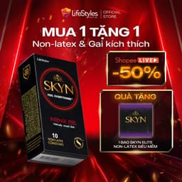 Thumbnail Bao cao su gân gai Lifestyles SKYN Intense, bao cao su siêu mỏng, nonlatex cao cấp H10 bcs 1