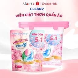 Thumbnail Combo 3 túi/hộp viên giặt thơm CleanZ giặt sạch diệt khuẩn tiện lợi 5 trong 1 (16 viên) Hương Hoa Đào Thơm Mát 1