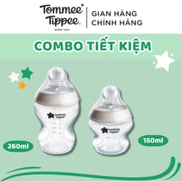 Thumbnail COMBO 2 Bình sữa ty siêu mềm tự nhiên Tommee Tippee Natural Start 150ml & 260ml 2
