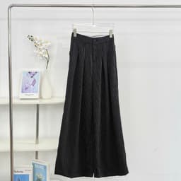 Thumbnail Quần Ống Rộng 𝐂𝐂𝐇𝐀𝐓 Dáng Suông 2 Ly Kẻ Basic Chất Liệu Tuytsi Cao Cấp 15QDS7001ST 4